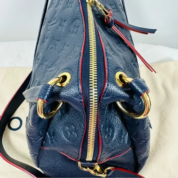 Louis Vuitton Ponthieu Handbag Monogram Empreinte Leather PM Blue Marine Rouge - Picture 7 of 16